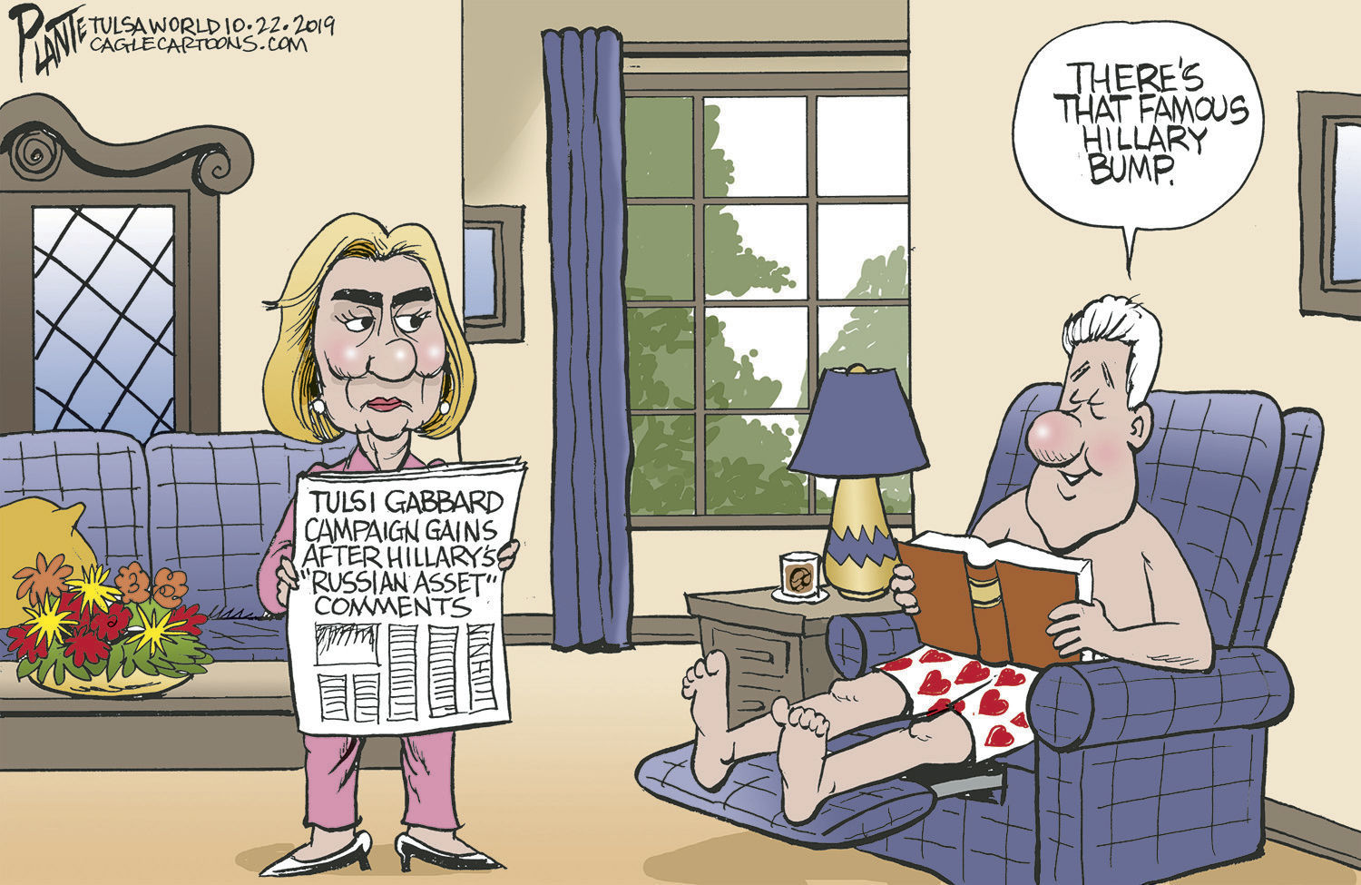Bruce Plante Cartoon: Hillary vs. Tulsi